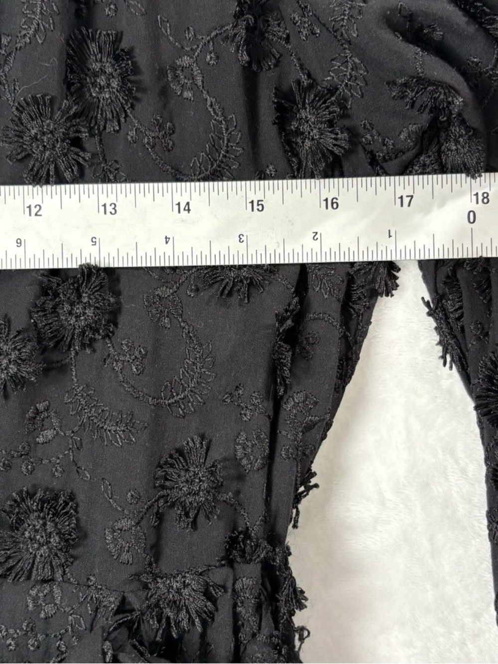 FARM RIO Black Flowers Textured Tiered Ruffle Midi-Dress Sz S Victorian Prairie - Picture 15 of 16